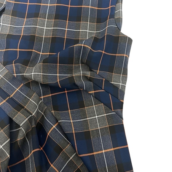 Zara Plaid Asymmetrical Ruffle Top Back Zip Preppy Modern Size XS **Has Flaw - Picture 13 of 15